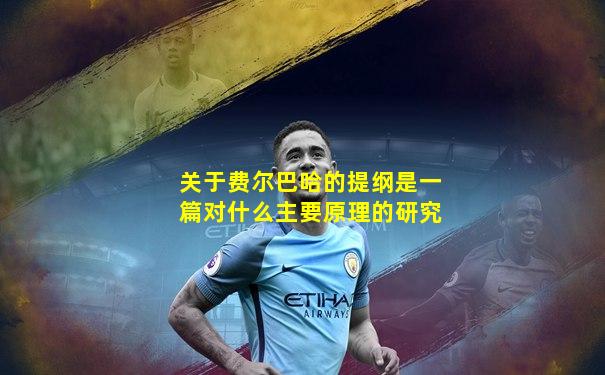 关于费尔巴哈的提纲是一篇对什么主要原理的研究
