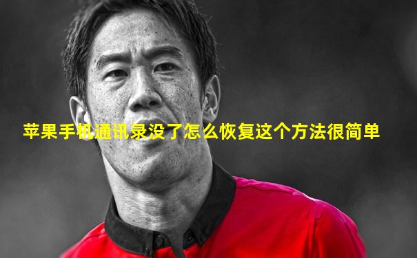 苹果手机通讯录没了怎么恢复这个方法很简单